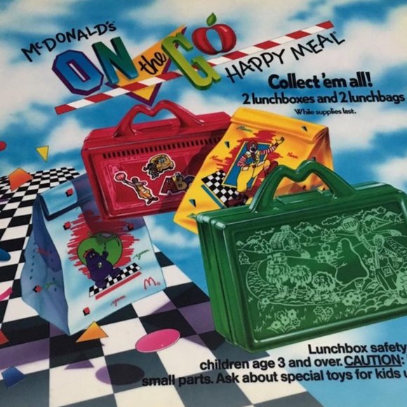 Vintage 1988 MCDONALDS Happy Meal Toy ❤️ On The Go Lunch Box Red Pencil Case 80s - Picture 4 of 17